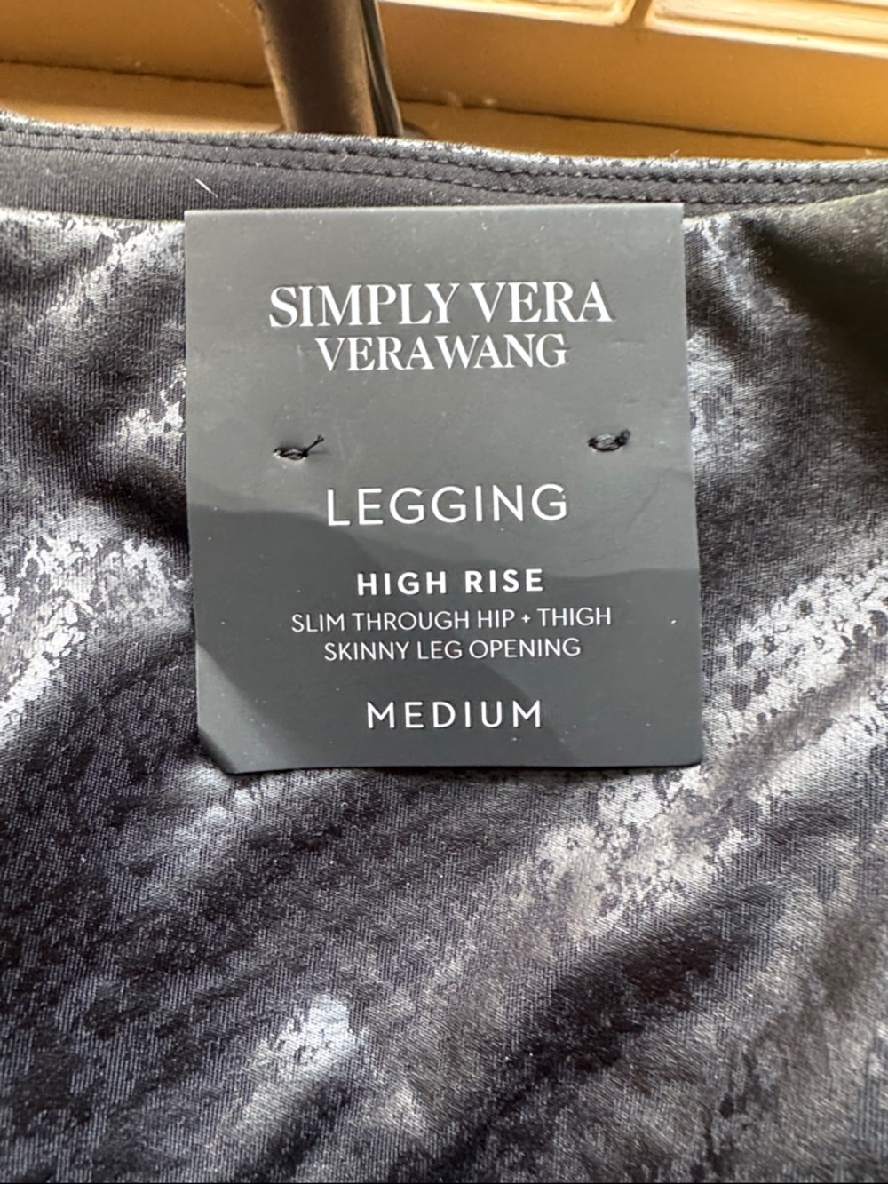 Simply Vera Vera Wang Black and Charcoal High-Rise Leggings